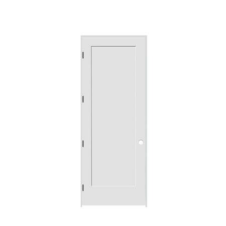 Codel Doors 26" x 96" x 1-3/8" Primed 1-Panel Interior Shaker 7-1/4" RH Prehung Door with Matte Black Hinges 2280pri8401RH10B714